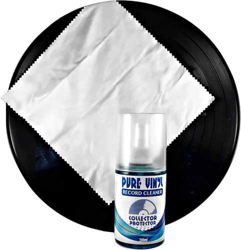Vista 3 de Collector Protector Solución de limpieza de discos de alta calidad: limpiador de discos de vinilo líquido de 6.7 onzas y paño de microfibra