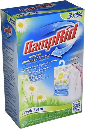 DampRid FG83K - Absorbedor de humedad colgante de 14 onzas, aroma fresco, paquete de 3