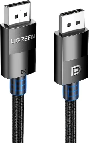 Vista 9 de UGREEN Cable DisplayPort 8K, DP 1.4 Cable DisplayPort compatible con 8K@60Hz, 4K@240Hz, FreeSync, G-Sync, HDR, 32.4Gbps para HDTVs, pantallas
