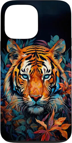 Vista 23 de Funda para iPhone 13 Acuarela Cara de Tigre Animal Salvaje Gato Grande