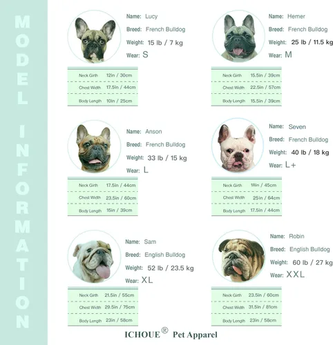 Vista 5 de iChoue - Disfraces para perros, suéteres divertidos, abrigos de invierno, sudaderas con capucha, Frenchie Pitbull Corgi, Pug Inglés, cachorro, S