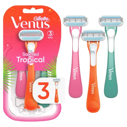 Gillette Venus Tropical - Maquinilla de afeitar desechable para mujer, 3 unidades