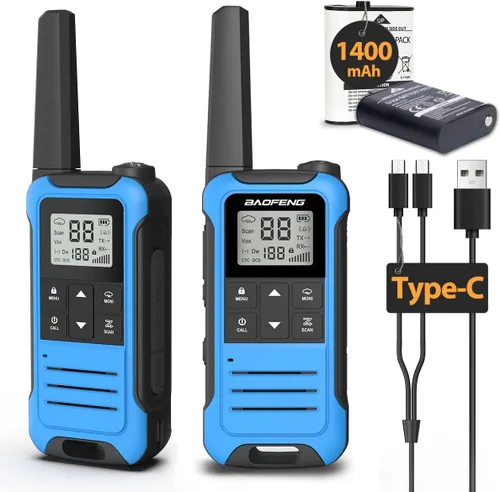 Walkie Talkies de largo alcance para adultos, Walkie Talkie recargable Baofeng F22 FRS Radio Walky Talky Familia Walkie-Talkie con batería de 1400