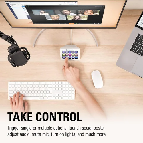 Vista 4 de Elgato Stream Deck MK2 Controlador de estudio 15 teclas macro activación de acciones en aplicaciones y software como OBS Twitch YouTube y más