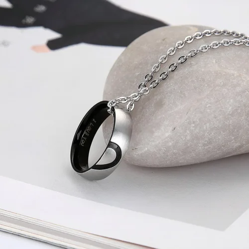 Vista 6 de ANAZOZ Anillo de promesa de corazón de amor real para parejas, de acero inoxidable, anillo superior, 0.236in