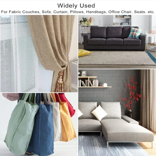 Vista 5 de ILOFRI Parches de tela de lino autoadhesivos de 8 x 11 pulgadas, 2 piezas, kits de cinta de reparación de sofá de tela para tapicería, muebles