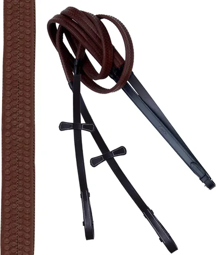 Vista 4 de Exion Designer - Figura 8 de brida inglesa para caballos Cabeza monocrocada ancha anatómica Banda nasal ajustable con almohadilla de mandíbula
