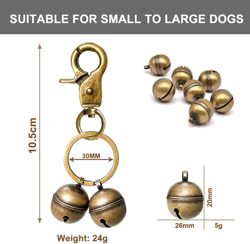 Vista 5 de Campanas para collares de perro, campanas de gato extra ruidosas y campanas de perro para rastreo de mascotas y halconería, dijes de collar de latón