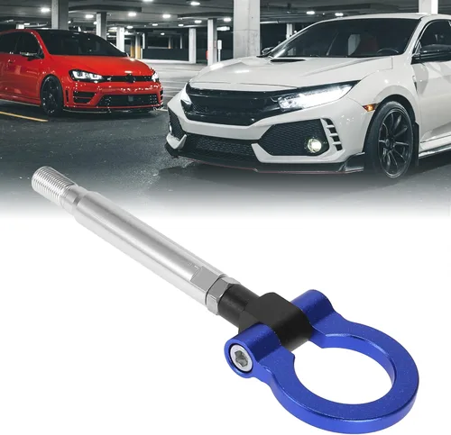Vista 2 de X AUTOHAUX Anillo de remolque de parachoques delantero de aleación de aluminio azul Tornillo de gancho de remolque para Subaru Impreza WRX BRZ