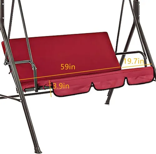 Vista 2 de Funda de repuesto para cojín de columpio, 3 asientos, impermeable, para exteriores, para columpio, silla de columpio, funda de protección