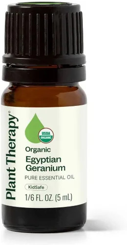 Plant Therapy Aceite esencial de geranio egipcio orgánico 100% puro, certificado por USDA, orgánico, sin diluir, aromaterapia natural, grado