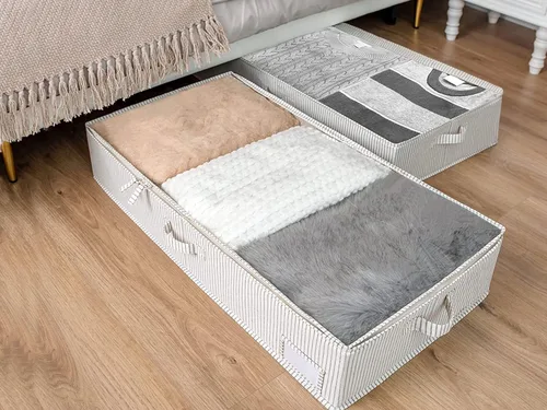 Vista 9 de StorageWorks Paquete de 2 cajas de almacenamiento decorativas con 2 cajas de almacenamiento debajo de la cama
