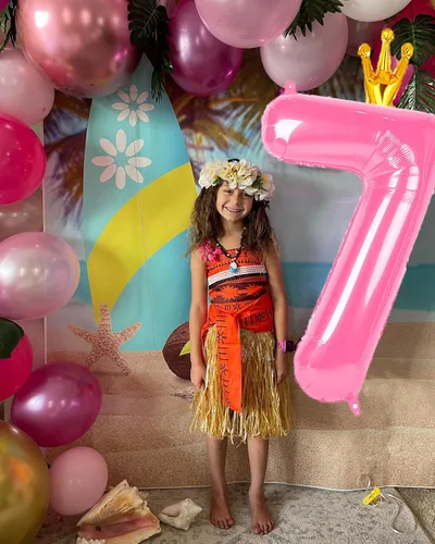 Vista 7 de Globo de número 5 de 40 pulgadas, globo de 5º cumpleaños, decoraciones de globos rosas de cinco años, globos de números 5, 15, 50, suministros