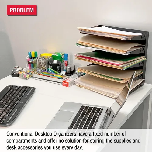 Vista 2 de Ultimate Office Organizador de escritorio con 8 bandejas de letras y 2 cajones de suministro, rectangular, 19 1/8 pulgadas de ancho x 12 pulgadas