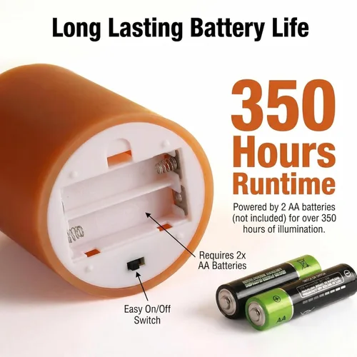 Vista 3 de Eywamage Velas de pilar sin llama de otoño naranja con control remoto, velas LED parpadeantes de cera de Acción de Gracias, funciona