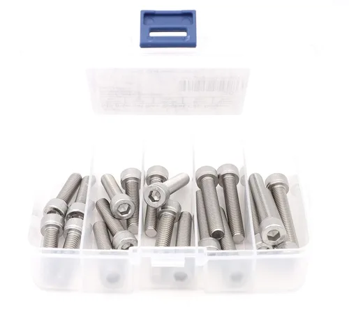 Vista 135 de iexcell Kit de tornillos de cabeza hexagonal de acero inoxidable 304, 100 unidades M2 x 0.157 in, paso de rosca de 0.016 in