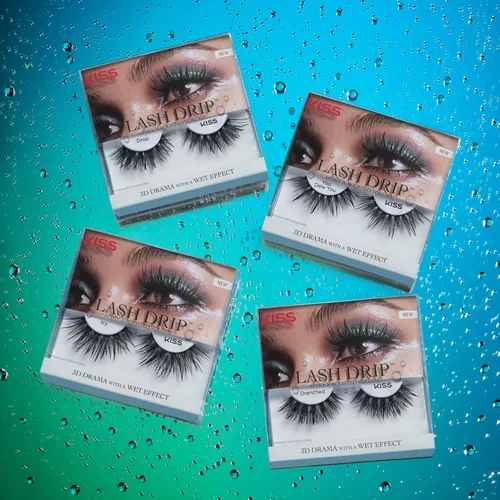 Vista 2 de KISS - Pestañas postizas Lash Drip, Spiky X Boost Volume, efecto hidratado de aspecto húmedo único, pestañas postizas reutilizables de varias