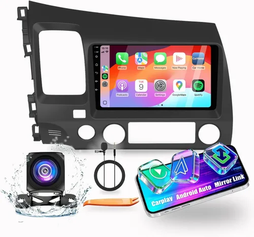Vista 6 de Para Honda Civic 2006-2011 LHD Quad Core 2G+64G CarPlay Android Navegación Automática Android Estéreo GPS Radio Reverse Cámara Pantalla 10 "IPS