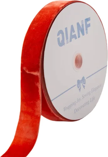 Vista 53 de QIANF Cinta de terciopelo, carrete de 1 1/2 pulgadas por 25 yardas (rojo)
