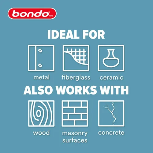 Vista 7 de Bondo Bondo-Hair - Relleno reforzado de fibra de vidrio de hilo largo, 00762, 1 cuarto de galón
