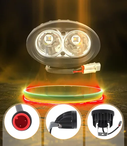 Vista 7 de E-Bike LED Headlight for Rad Power Bikes Mini Rover Expand Runner, High Output E-Bike LED Lights Head Light with Mounting Bracket and E-Bike Plug