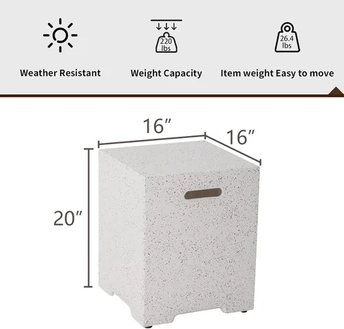 Vista 3 de HOMPUS Cubierta para tanque de propano de 16 pulgadas para mesa de fuego, cubierta para tanque de gas de 20 libras, mesa de parrilla de concreto