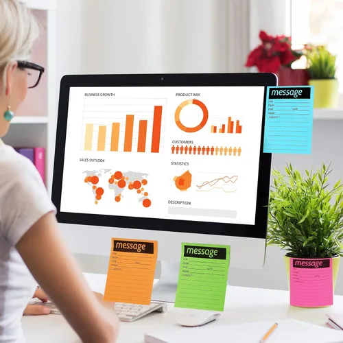 Vista 6 de Geyee 9 blocs de notas adhesivas de mensajes telefónicos de 4 x 5 pulgadas, varios colores neón, notas adhesivas urgentes autoadhesivas