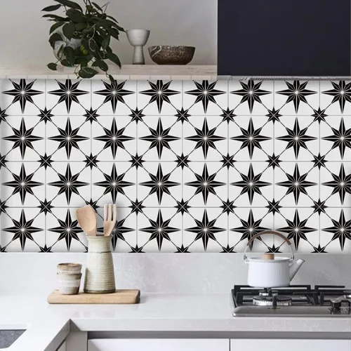 Vista 23 de 12 calcomanías mate para azulejos de pared, despegar y pegar, autoadhesivas, calcomanías de vinilo para azulejos de pared, adhesivo de PVC
