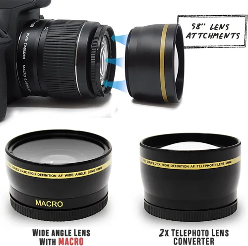 Vista 3 de Xtech HeroFiber - Kit de accesorios de 2.283 in para cámaras Canon EOS DSLR (kit de accesorios de lente de 2.283 in)