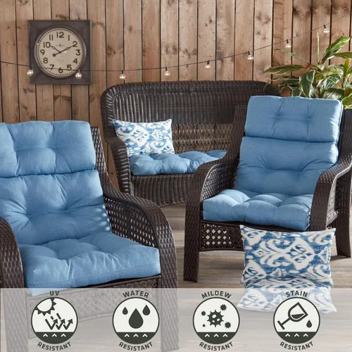 Vista 181 de Greendale Home Fashions Aloha - Cojín para silla de respaldo alto para exteriores de 44 x 22 pulgadas