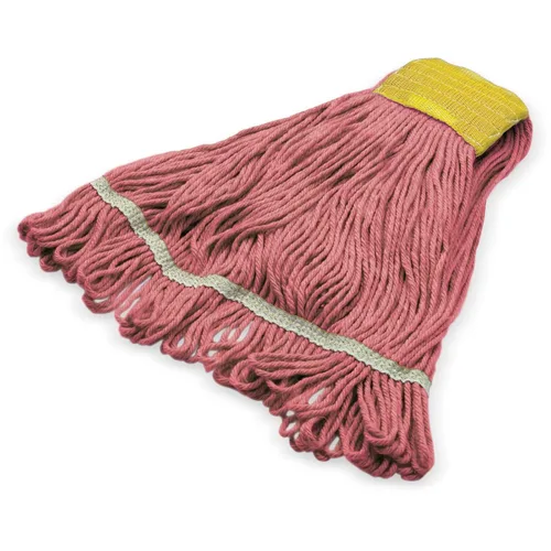 Vista 11 de SPARTA Flo-Pac - Cabezal de trapeador de algodón, extremos de bucle, banda estrecha con banda amarilla de 1 pulgada para limpieza organizada, Azul