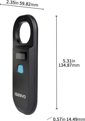 Vista 8 de Escáner de microchip para mascotas, recargable, RFID, EMID, lector de microchips, 134.2 kHz, 125 kHz, 15 dígitos, escáner de identificación de chip