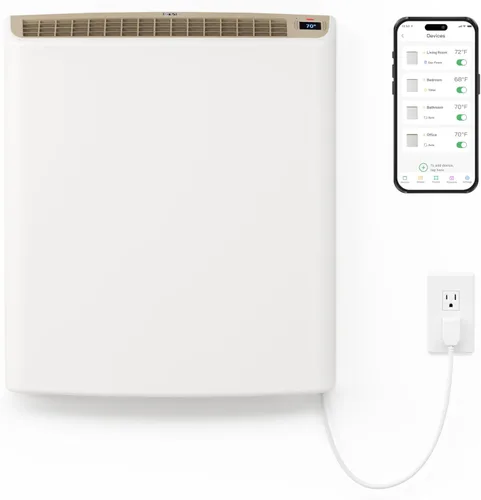 Smart Envi - Calentador eléctrico de pared enchufable con Wi-fi - Calentadores inteligentes de bajo consumo energético para uso en interiores -