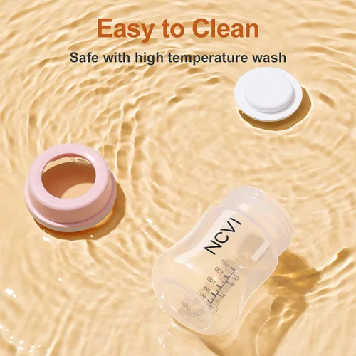Vista 8 de NCVI Biberones compatibles con extractor de leche NCVI 8782/8780-2, biberones de almacenamiento de leche materna con pezones y tapas de viaje