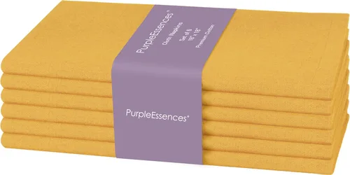 Vista 14 de PurpleEssences - Juego de 6 servilletas de tela para cena 100% algodón de 45x45 centímetros - Suave y duradero, lavable - Ideal para fiestas
