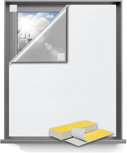 Vista 7 de Sumobaby Cortinas opacas portátiles de 50 x 57 pulgadas para dormitorio, cubierta de ventana opaca con cintas de gancho y bucle, cortinas opacas