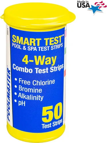 Vista 5 de Poolmaster 22211 Smart Test 4-Way Swimming Pool and Spa Water Chemistry Test Strips, 50 count (Pack of 1)