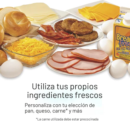 Vista 5 de Hamilton Beach Sandwichera de desayuno dual con temporizador, plata (25490A)