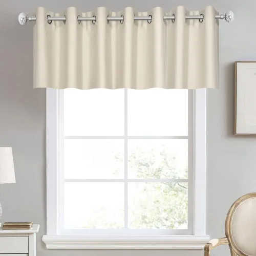 Vista 59 de DECOVSUN Cenefa de cortina opaca amarilla brillante para ventanas de cocina, cenefa opaca con ojales para dormitorio, cenefa corta y recta para sala