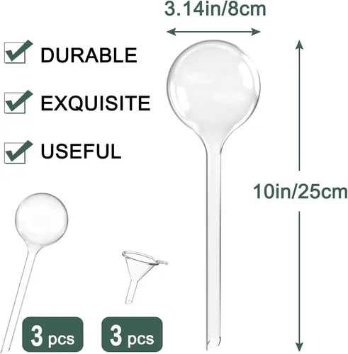 Vista 2 de AOPANDA Globos de riego para plantas, inserto de maceta de riego automático, bombillas de riego automático de plástico, gran capacidad, para plantas