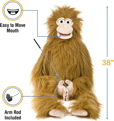 Vista 3 de Mono tonto de 38 pulgadas, cintura envolvente, marioneta estilo ventrílocuo