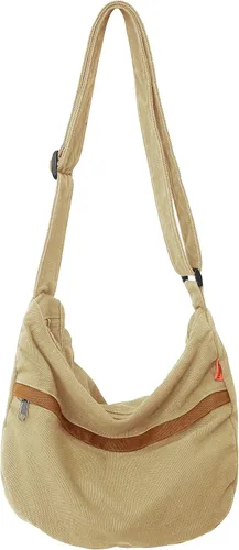 Bolsos cruzados de lona para mujeres y hombres, bolso de hombro estilo hobo bolso de mano para el trabajo, compras y viajes