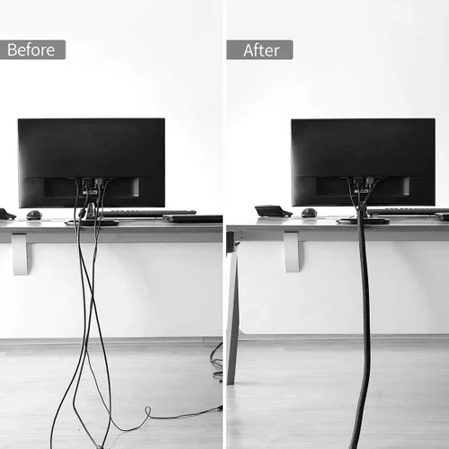 Vista 7 de Funda de organización de cables, protege al gato de los cables de masticación, protector de cable de telar de alambre, manga dividida