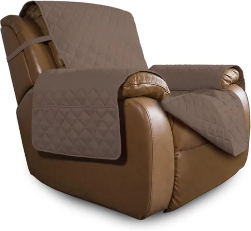 Vista 7 de Easy-Going - Funda reversible para sofá reclinable, resistente al agua, protector de muebles con correas elásticas, para mascotas y niños