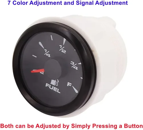 Vista 3 de Medidor de combustible para barco de 2" Medidor de nivel de combustible Medidor de reemplazo electromecánico marino automotriz (E-1/2-F) 240-33ohm