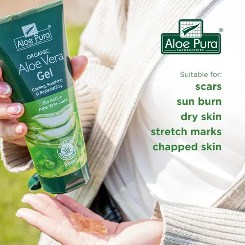 Vista 5 de Aloe Pura Gel de piel de aloe vera orgánico 3.4 fl oz