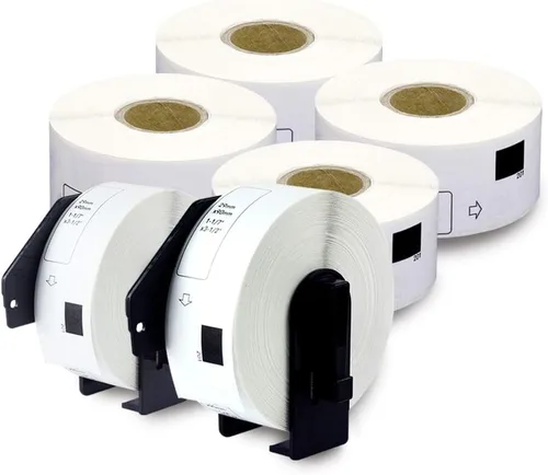 enKo DK-1201 6 rollos | 2400 etiquetas térmicas directas (1-1/7 x 3-1/2 pulgadas)