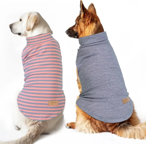 Vista 25 de KYEESE Paquete de 2 suéteres para perro, abrigo para mascotas, cuello alto, ropa elástica para perros, suéteres súper suaves para perros pequeños