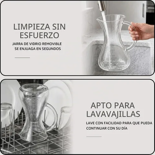 Vista 4 de [Usado] WILLOW Cafetera de goteo de 10 tazas, cafetera automática con jarra de vidrio y función de apagado automático, adecuada para café caliente