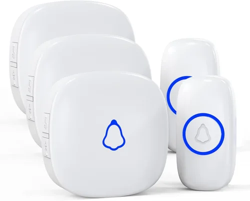 Vista 12 de SECRUI - Timbre inalámbrico con 2 receptores, timbre impermeable que funciona a 1000 pies de alcance 58 campanas, 5 niveles de volumen, luz LED